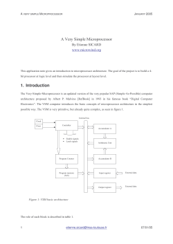A Very Simple M icroprocessor 1. Introduction