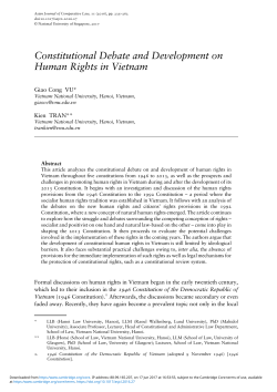 Constitutional Debate and Development on Human Rights in Vietnam