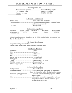 MATERIAL SAFETY DATA SHEET