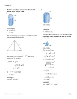 Find the lateral and surface area of each solid. Round