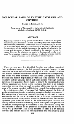 molecular basis of enzyme catalysis and