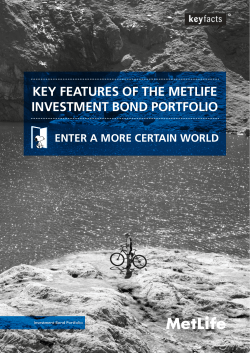 Investment Bond Portfolio Key Features Document