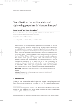 Globalization, the welfare state and right