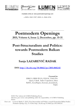 Full Text - Postmodern Openings