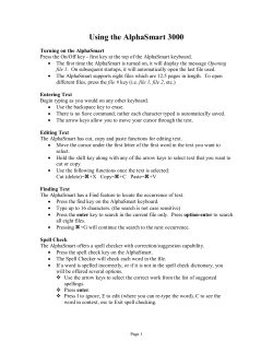 AlphaSmart Directions