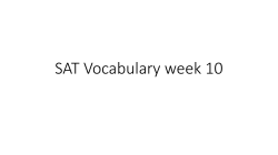 SAT Vocabulary week 10