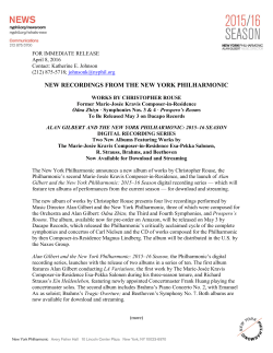 PDF New Recordings - New York Philharmonic