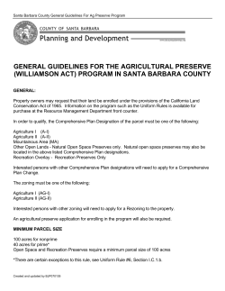 general guidelines for the agricultural preserve