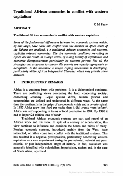 Traditional African economies in conflict with western capitalism 1