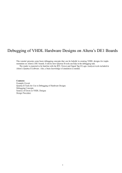 Debugging of VHDL Hardware Designs on Altera`s - IC