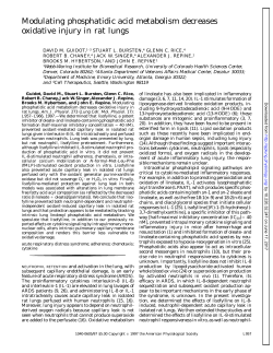 Modulating phosphatidic acid metabolism decreases - AJP-Lung