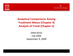 Analytical Comparisons Among Treatment Means (Chapter 4