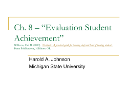 Evaluation Student Achievement