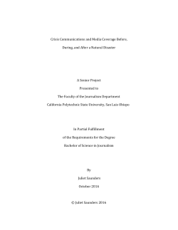 Crisis Communications and Media Coverage Before, During, and