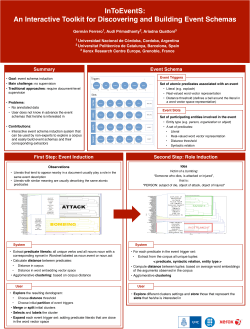 Summary Event Schema First Step: Event Induction Second Step