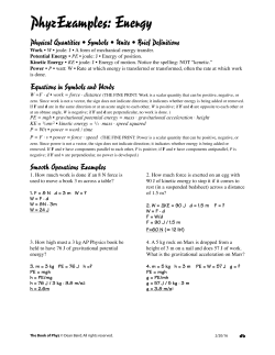 Energy Examples - The Book of Phyz