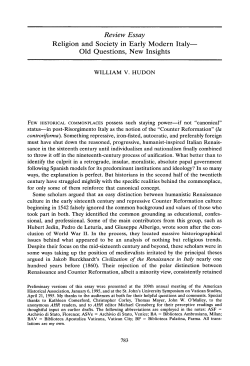 Review Essay Religion and Society in Early