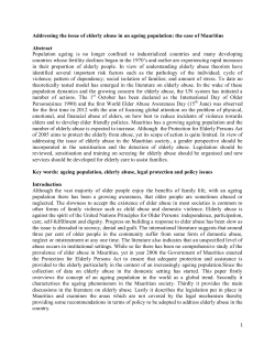 Addressing the issue of elderly abuse in an ageing population: the