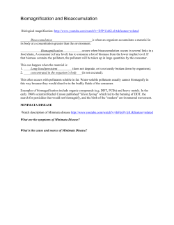 Biomagnification and Bioaccumulation
