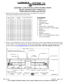 installation instructions - RETROFIT