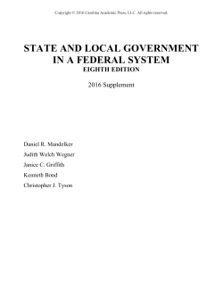STATE AND LOCAL GOVERNMENT IN A FEDERAL SYSTEM