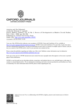 Deborah E. Lipstadt, “America and the Holocaust,”