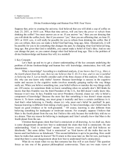 Divine Foreknowledge and Human Free Will