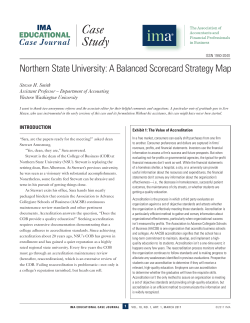 Northern State University: A Balanced Scorecard Strategy Map