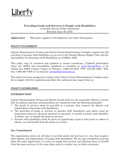 Providing Goods and Services to People with Disabilities