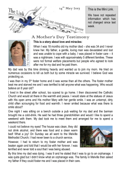 The Link Prayer list - Trinity Methodist Church