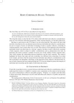 Body corPoraTe ruLes: Tensions