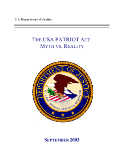 The USA PATRIOT Act: - Homeland Security Digital Library