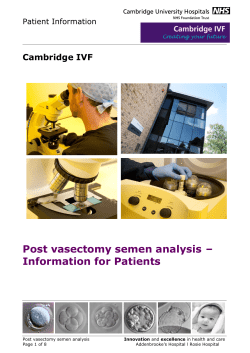 Post vasectomy Semen Analysis