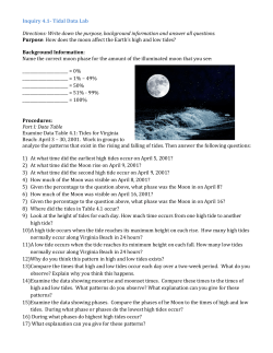 Inquiry 4.1-‐ Tidal Data Lab Directions: Write down