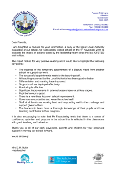 Dear Parents, I am delighted to enclose for your information, a copy