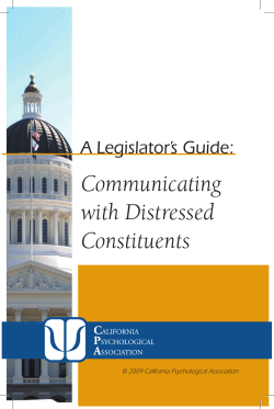 A Legislator`s Guide: Communicating with Distressed Constituents