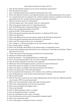 Sensor physics questions, Erasmus, 2015/16 1. How the linear