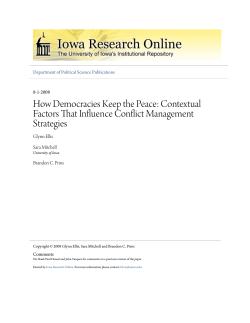 How Democracies Keep the Peace: Contextual Factors That