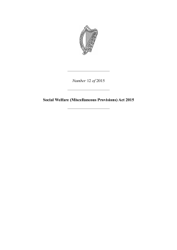 Number 12 of 2015 Social Welfare (Miscellaneous Provisions) Act