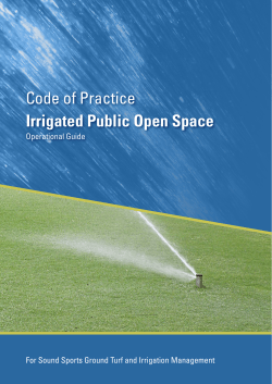 Code of Practice Irrigated Public Open Space