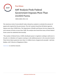 AAF Analysis Finds Federal Government Imposes More Than 23000
