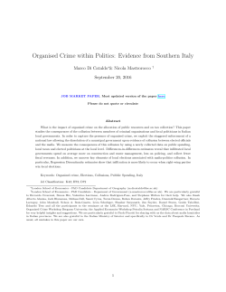 Organised Crime within Politics: Evidence from Southern Italy