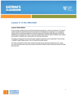 Katrina`s Classroom Lesson 2: In The Aftermath