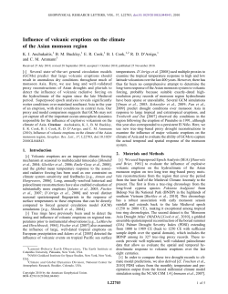 Influence of volcanic eruptions on the climate of the Asian monsoon