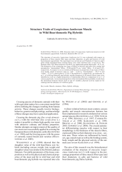 Structure traits of Longissimus lumborum muscle in wild boar