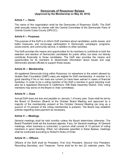 Bylaws - Democrats of Rossmoor Club