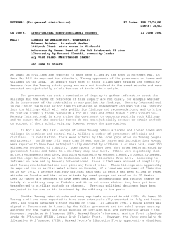 EXTERNAL (for general distribution) AI Index: AFR 37/05/91 Distr