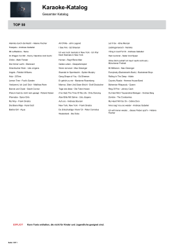 Karaoke-Katalog - Sch&uuml;tzenverein Osterwald u/E