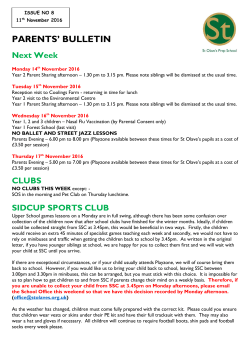 parents` bulletin - St Olave`s Prep School