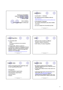 1 Corpus Linguistics